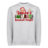Heather Grey santas favorite baseball player Heavyweight Sweatshirt - CowGirlArtShop