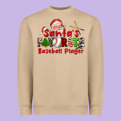 Santas Favorite Baseball Player Heavyweight Sweatshirt Designed By Cowgirlartshop