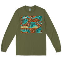 Army Green Leopard and Aztec Background Western Long Sleeve Tee - texasbilliewilder