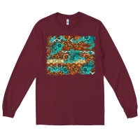 Burgundy Leopard and Aztec Background Western Long Sleeve Tee - texasbilliewilder