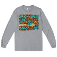 Heather Grey Leopard and Aztec Background Western Long Sleeve Tee - texasbilliewilder