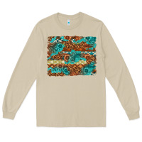 Mushroom Leopard and Aztec Background Western Long Sleeve Tee - texasbilliewilder