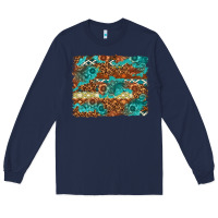 Navy Leopard and Aztec Background Western Long Sleeve Tee - texasbilliewilder