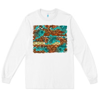 White Leopard and Aztec Background Western Long Sleeve Tee - texasbilliewilder