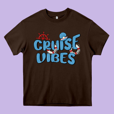 Cruise Vibes Heavy Core Tee Designed By Maliassmallbusiness