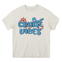 Cream cruise vibes Heavy Core Tee - MaliasSmallBusiness