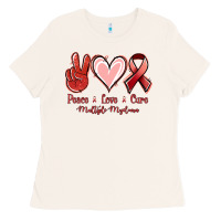 Bone Peace love cure Multiple Myeloma Ladies Tee - NancyCooperArtShop