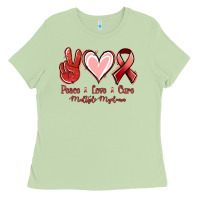 Matcha Peace love cure Multiple Myeloma Ladies Tee - NancyCooperArtShop