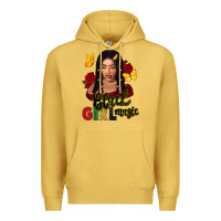 Antique Gold black girl magic Premium Hoodie - FaDigitalArtStudio