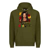 Army Green black girl magic Premium Hoodie - FaDigitalArtStudio
