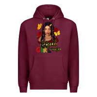 Burgundy black girl magic Premium Hoodie - FaDigitalArtStudio