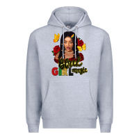Heather Grey black girl magic Premium Hoodie - FaDigitalArtStudio
