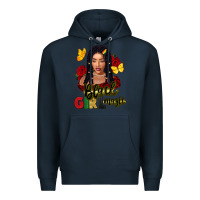 Navy black girl magic Premium Hoodie - FaDigitalArtStudio