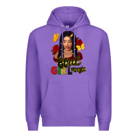 Purple black girl magic Premium Hoodie - FaDigitalArtStudio