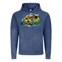 Vintage Denim Kentucky map sunflower cactus serape Vintage Hoodie - RanaPortraitStore