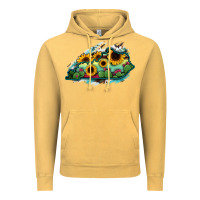 Vintage Mustard Kentucky map sunflower cactus serape Vintage Hoodie - RanaPortraitStore
