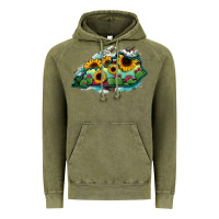 Vintage Olive Kentucky map sunflower cactus serape Vintage Hoodie - RanaPortraitStore