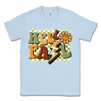 Dusty Blue groovy hello fall Classic Tee - BarkalooDesign