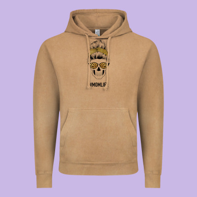 Yellow Glitter, Leopard Pattern Mom Skull Vintage Hoodie Designed By Bettercallsaul
