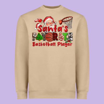 Santas Favorite Basketball Player Heavyweight Sweatshirt Designed By Cowgirlartshop
