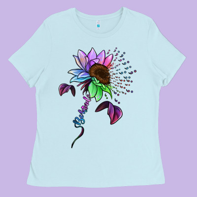 Autism Be Kind Ladies Tee Designed By Nancycooperartshop