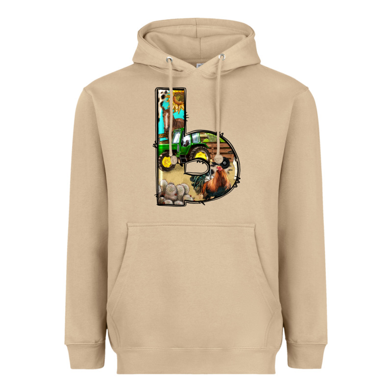 Farm Life Alphabet Lowercase Letters B Heavyweight Hoodie by BundleAndBundleShop | Teevron