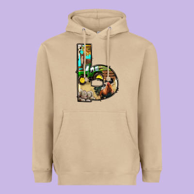 Farm Life Alphabet Lowercase Letters B Heavyweight Hoodie Designed By Bundleandbundleshop