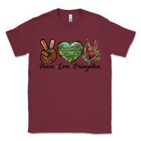 Burgundy Peace Love Orangutan Classic Tee - LillyAllenDesigns