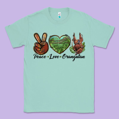 Peace Love Orangutan Classic Tee Designed By Lillyallendesigns