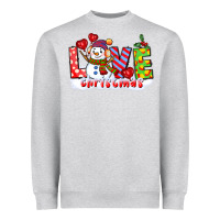 Heather Grey love christmas snowman Heavyweight Sweatshirt - CowGirlArtShop