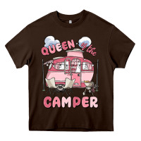 Chocolate Brown queen of the camper Heavy Core Tee - MaliasSmallBusiness