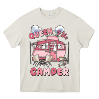 Cream queen of the camper Heavy Core Tee - MaliasSmallBusiness