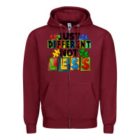 Burgundy Just different not less Zipper Hoodie - FaDigitalArtStudio