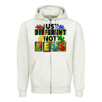 Oatmeal Heather Just different not less Zipper Hoodie - FaDigitalArtStudio