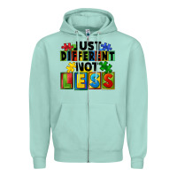 Seafoam Just different not less Zipper Hoodie - FaDigitalArtStudio