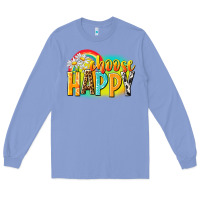 Colony Blue Choose happy Long Sleeve Tee - NancyCooperArtShop