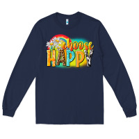 Navy Choose happy Long Sleeve Tee - NancyCooperArtShop