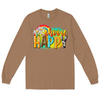 Toasted Coconut Choose happy Long Sleeve Tee - NancyCooperArtShop