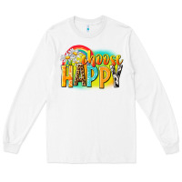 White Choose happy Long Sleeve Tee - NancyCooperArtShop