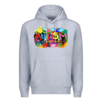 Heather Grey Autism accept understand love Premium Hoodie - FaDigitalArtStudio