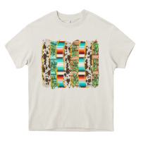 Cream western brushstroke Heavy Core Tee - AdoDesignShop