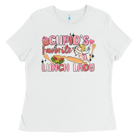 White cupid's favorite lunch lady Ladies Tee - MaliasSmallBusiness