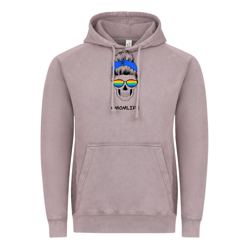 Blue Glitter Rainbow Mom Skull Vintage Hoodie by Bettercallsaul | Teevron