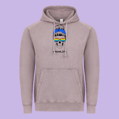 Blue Glitter Rainbow Mom Skull Vintage Hoodie Designed By Bettercallsaul