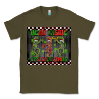 Army Green dead inside but it's Christmas dancing skeletons Classic Tee - BarkalooDesign
