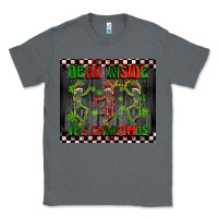 Charcoal Heather dead inside but it's Christmas dancing skeletons Classic Tee - BarkalooDesign