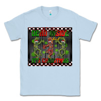 Dusty Blue dead inside but it's Christmas dancing skeletons Classic Tee - BarkalooDesign