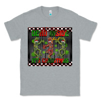 Heather Grey dead inside but it's Christmas dancing skeletons Classic Tee - BarkalooDesign