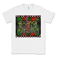 White dead inside but it's Christmas dancing skeletons Classic Tee - BarkalooDesign