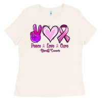 Bone Peace love cure Breast Cancer Ladies Tee - NancyCooperArtShop